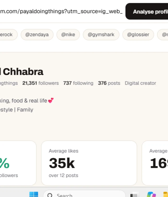 payal — Lifestyle talent profile